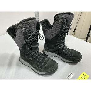 Womans Excellent Condition New Balance Lace Up Waterproof SnowBoots 7 Black Gray
